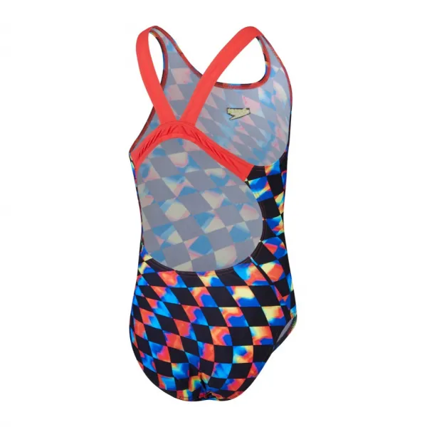 Speedo digital allover leaderback girls black/red 116cm