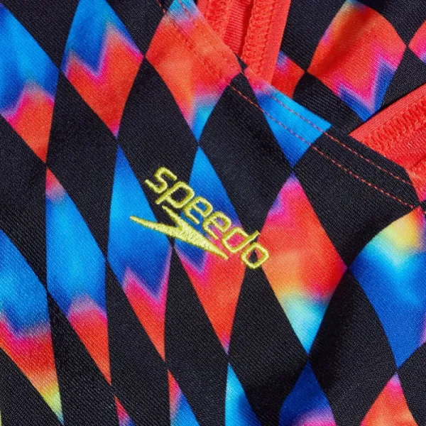 Speedo digital allover leaderback girls black/red 116cm