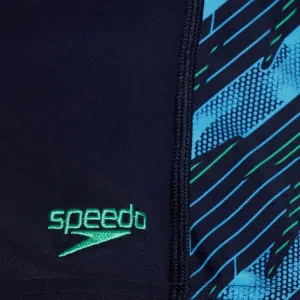Speedo hyperboom panel aquashort boy true navy/harlequin green/picton