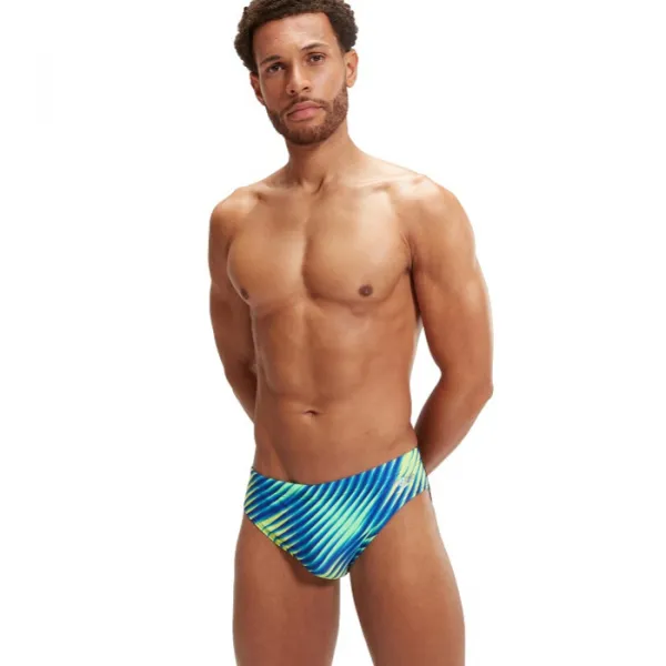 Speedo allover digital 7cm brief black/true cobalt s - uk32