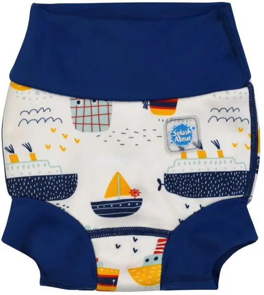 Antibakteriálne plavky Happy Nappy DUO Tug Boats L (6 – 12 mes.)