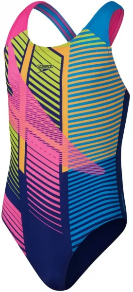 Speedo digital placement splashback girls navy/pink 176cm