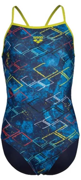 Arena daly swimsuit light drop back girls navy soft green/navy multi