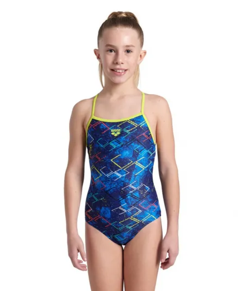 Arena daly swimsuit light drop back girls navy soft green/navy multi