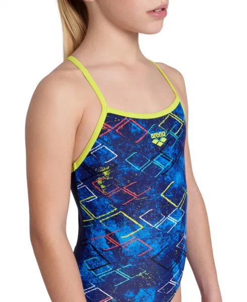 Arena daly swimsuit light drop back girls navy soft green/navy multi