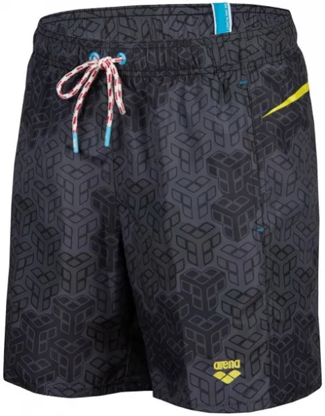 Arena beach boxer allover printed pro black multi/soft green s - uk32