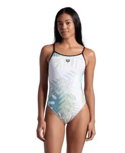 Arena light floral swimsuit lace back black/white multi xl - uk38