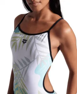 Arena light floral swimsuit lace back black/white multi xl - uk38