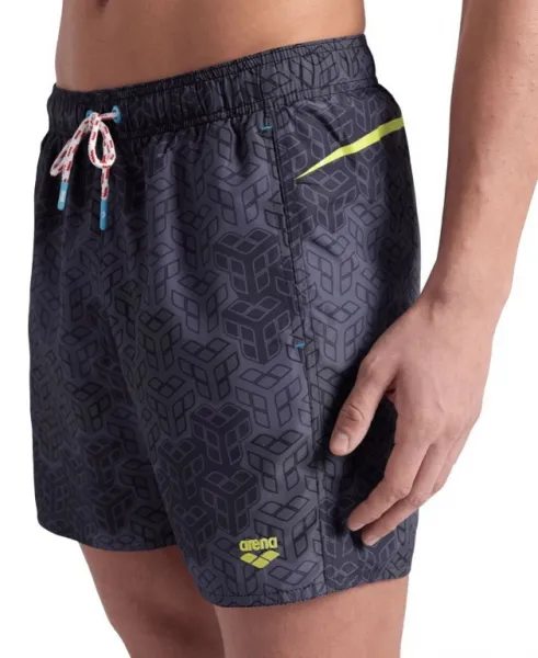 Arena beach boxer allover printed pro black multi/soft green s - uk32