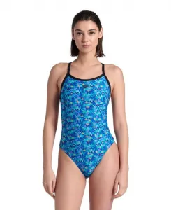 Arena pooltiles swimsuit challenge back black/blue multi xl - uk38