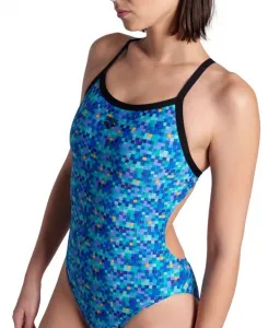 Arena pooltiles swimsuit challenge back black/blue multi xl - uk38