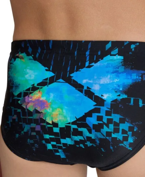 Arena multi pixels swim briefs boys black 128cm