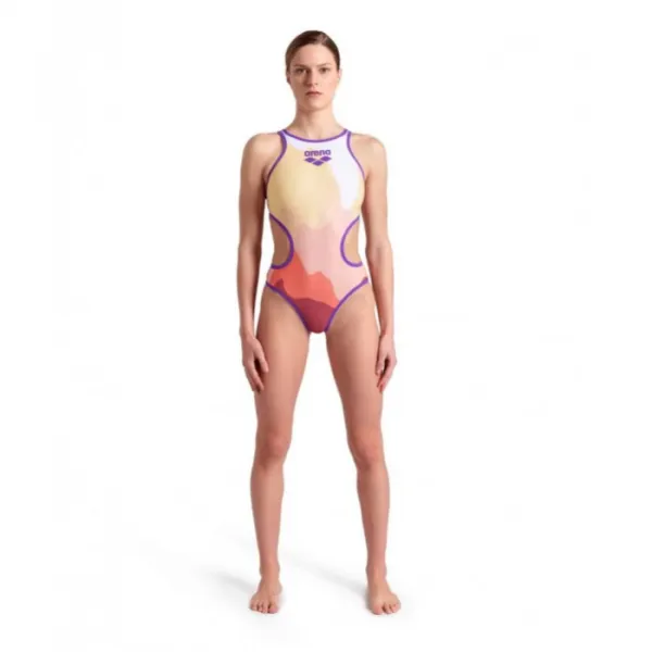 Arena one morning light swimsuit tech back purple/rose multi l - uk36