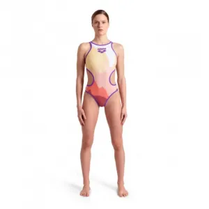 Arena one morning light swimsuit tech back purple/rose multi l - uk36