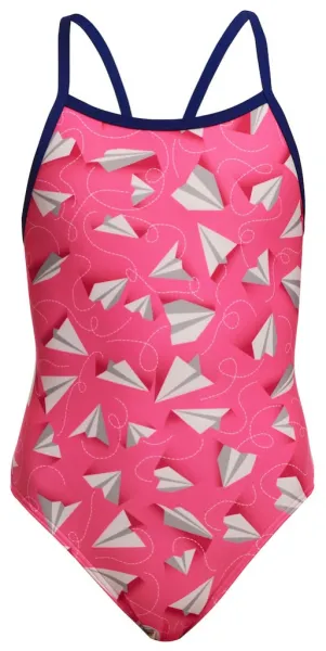 Funkita paper pink single strap one piece girls 164cm