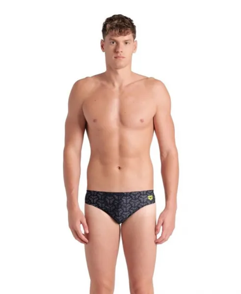 Arena performance monogram swim briefs black s - uk32