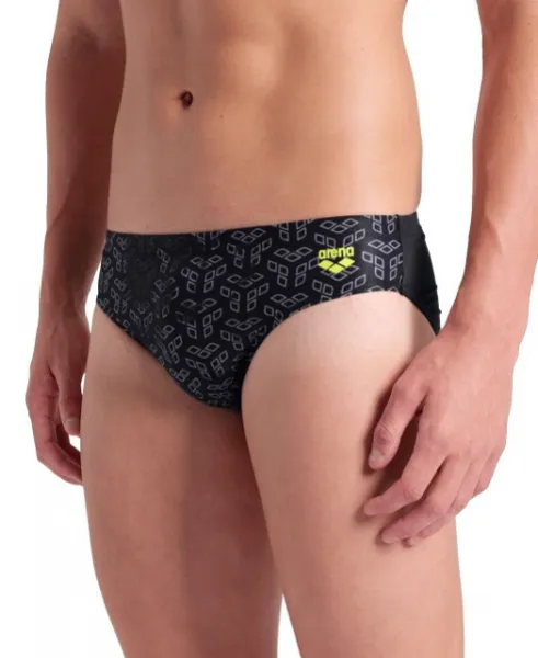 Arena performance monogram swim briefs black s - uk32