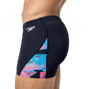 Speedo allover digi v-cut aquashort black/red s - uk32