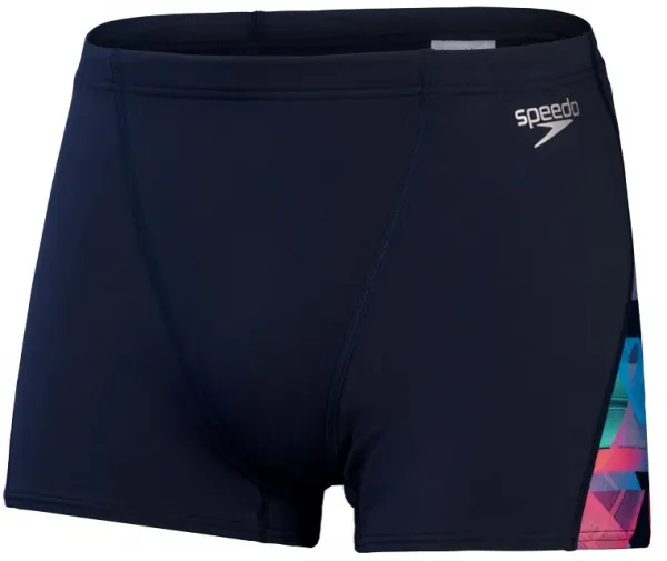 Speedo allover digi v-cut aquashort black/red s - uk32