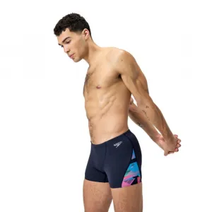 Speedo allover digi v-cut aquashort black/red s - uk32
