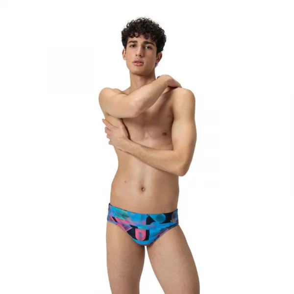 Speedo allover digital 7cm brief true navy/siren red s - uk32