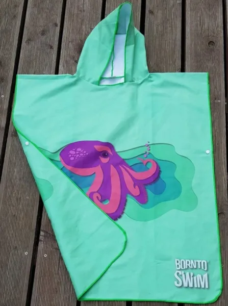 Borntoswim octopus poncho junior green s