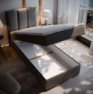 Čalúnená posteľ boxspring MERALIS 90x200 cm hnedá Matrac: Bonell pružinová matrac