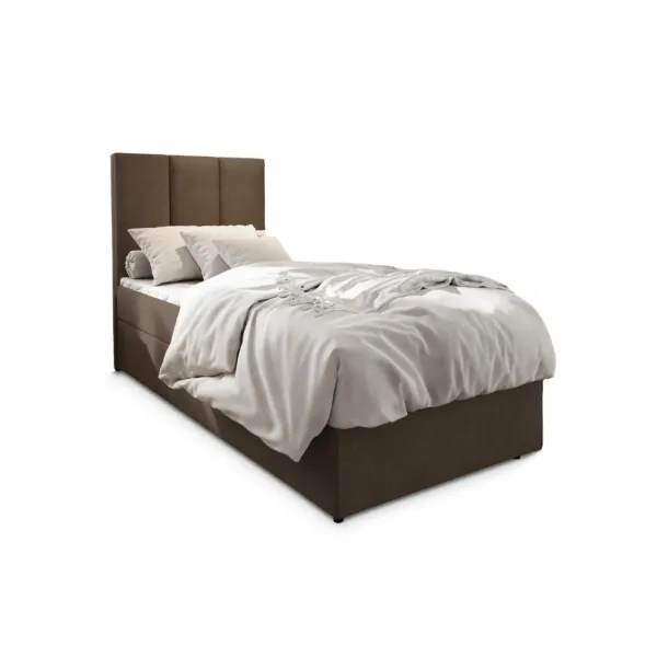 Čalúnená posteľ boxspring MERALIS 90x200 cm hnedá Matrac: Bonell pružinová matrac