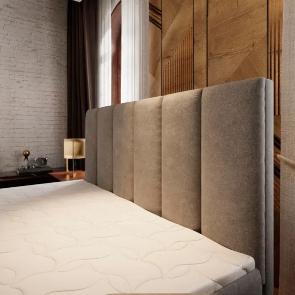 Čalúnená posteľ boxspring MERALIS 180x200 cm hnedá Matrac: Bonell pružinová matrac