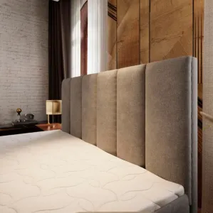 Čalúnená posteľ boxspring MERALIS 180x200 cm hnedá Matrac: Bonell pružinová matrac
