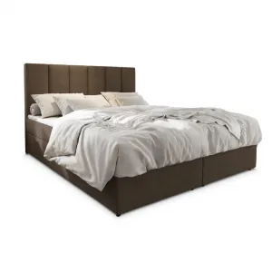 Čalúnená posteľ boxspring MERALIS 180x200 cm hnedá Matrac: Bonell pružinová matrac