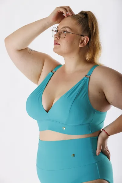 GoldBee Plavky Vrchný Diel Pre Veľké Prsia Aquamarine Barva: Aquamarine, Velikost: XXL