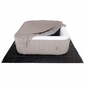 Nafukovacia vírivka, sivohnedá Taupe/biela, 4-6 os, 910 l, KAMINO NEW TYP 4