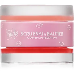 Rude Cosmetics Scrubski & Balmer balzam a peeling na pery odtieň Grapefruit 7.5 g