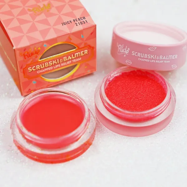 Rude Cosmetics Scrubski & Balmer balzam a peeling na pery odtieň Grapefruit 7.5 g