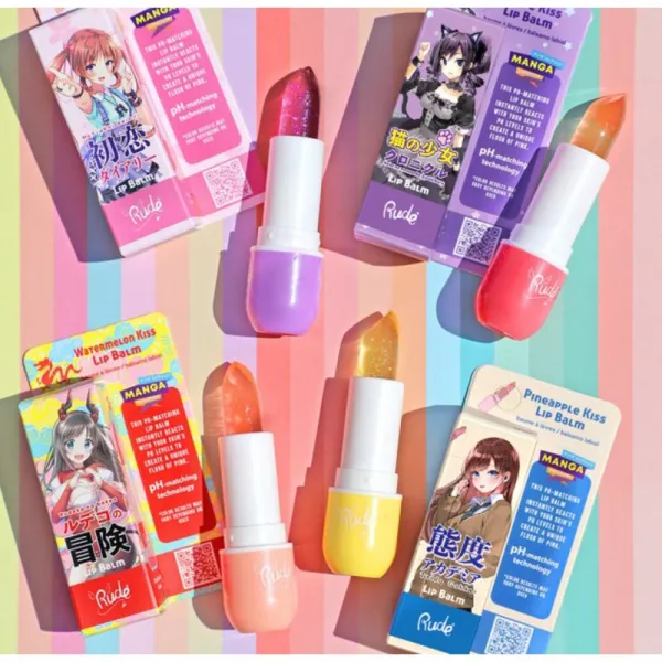 Rude Cosmetics Manga Collection Lip Balm hydratačný balzam na pery odtieň Peach Kiss 3.5 g