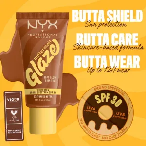 NYX Professional Makeup Buttermelt Glaze rozjasňujúci tónovací fluid SPF 30 odtieň 07 toffee Butta ml