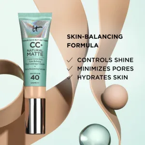 IT Cosmetics Your Skin But Better CC+ Natural Matte CC krém pre matný vzhľad SPF 40 Neutral Tan 32 ml