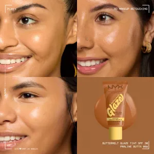 NYX Professional Makeup Buttermelt Glaze rozjasňujúci tónovací fluid SPF 30 odtieň 06 Praline Butta ml