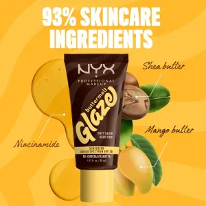 NYX Professional Makeup Buttermelt Glaze rozjasňujúci tónovací fluid SPF 30 odtieň 10 Chocolate Butta ml