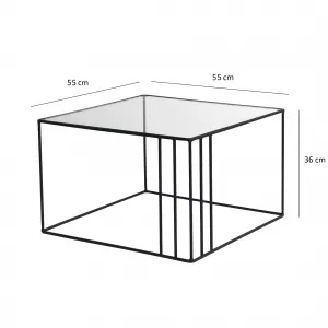 Kalune Design Konferenční stolek Outline černý/tvrzené sklo