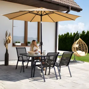 Zahradní stolek MultiGarden 120x70 cm černý/čiré sklo