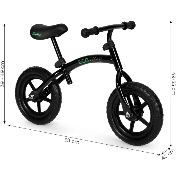 Dětské kolo/odrážedlo EVA ECOTOYS černé