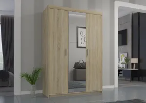 ArtLemp Šatníková skriňa ELLEN 3D so zrkadlom | dub sonoma