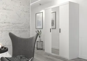 ArtLemp Šatníková skriňa ELLEN 3D so zrkadlom | biela