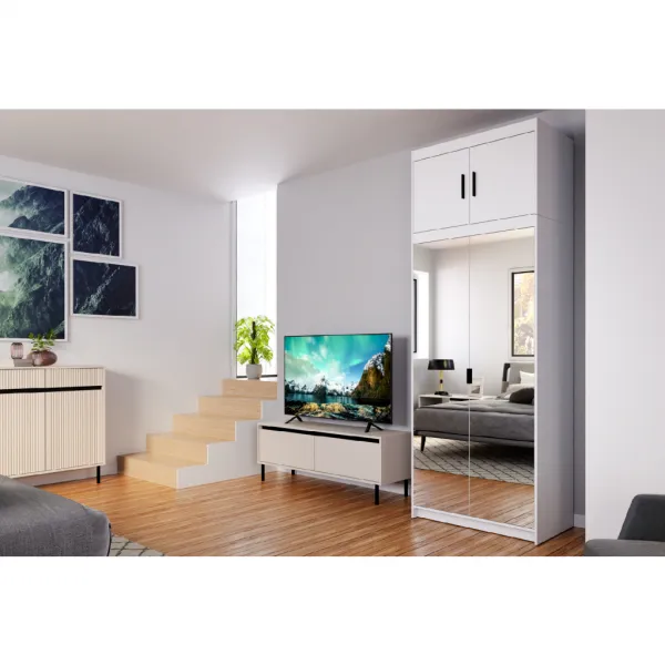 ArtLemp Nadstavec na šatníkovú skriňu ELLEN 2D | biela