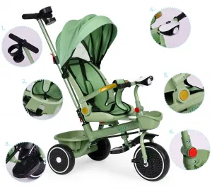 Dětská tříkolka - kočárek Ecotoys HEAVEN 2v1 zelená