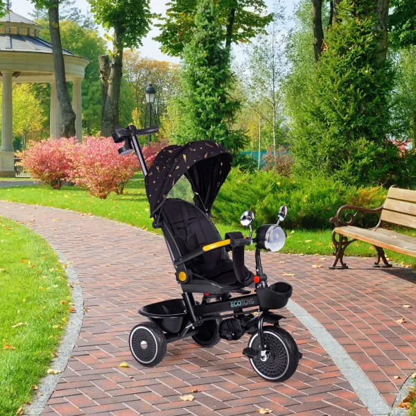Dětská tříkolka - kočárek Ecotoys HEAVEN 3v1 černá