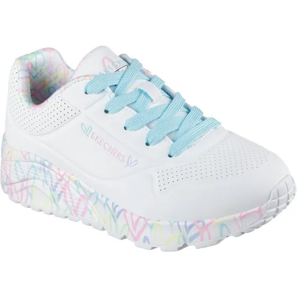 Skechers UNO LITE - LOVELY LUV Detská voľnočasová obuv, biela, veľkosť