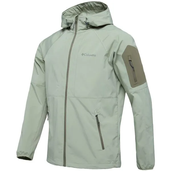 Columbia TALL HEIGHTS HOODED SOFT Pánska softshellová bunda, svetlo zelená, veľkosť